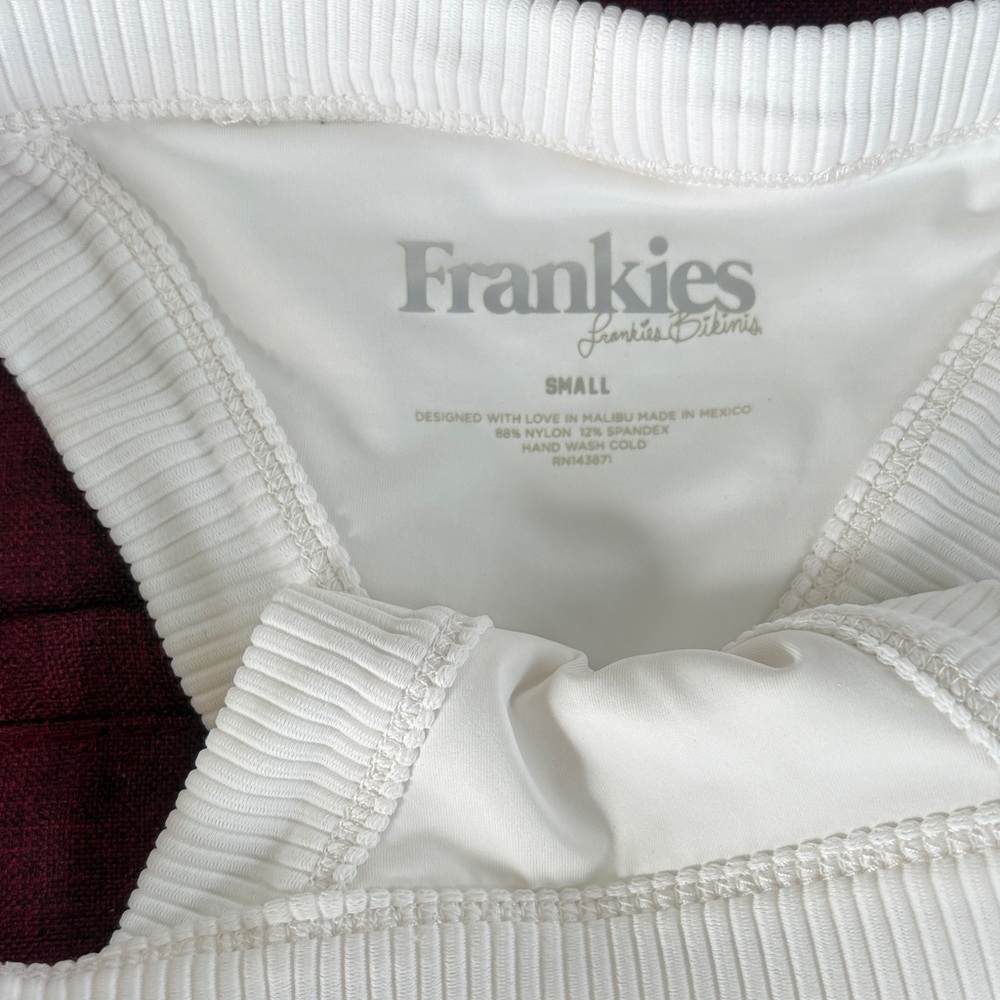 Frankie's Bikinis Cream Ribbed Bikini Bottom - Picture 2 of 4